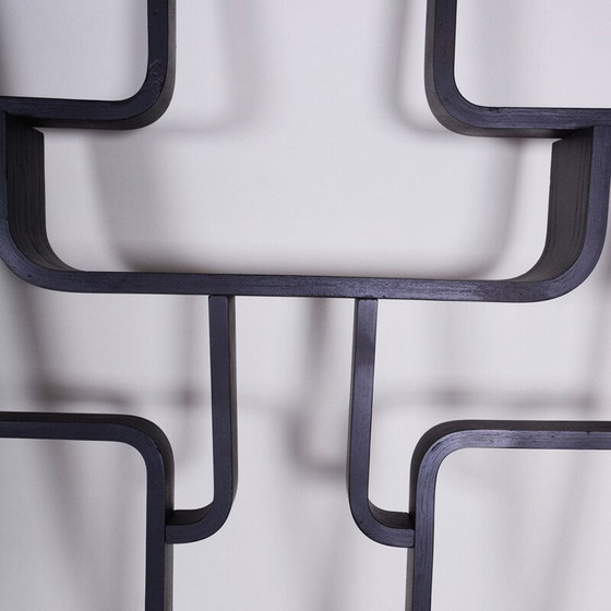 Image 1 of Vintage rounded corner black claustra by Volak for Drevopodnik Holesov, 1960s