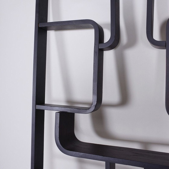 Image 1 of Vintage rounded corner black claustra by Volak for Drevopodnik Holesov, 1960s