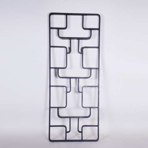 Vintage rounded corner black claustra by Volak for Drevopodnik Holesov, 1960s