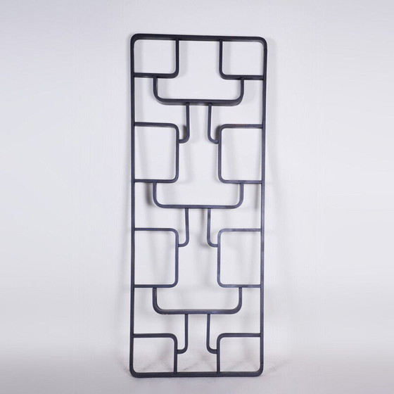 Image 1 of Vintage rounded corner black claustra by Volak for Drevopodnik Holesov, 1960s