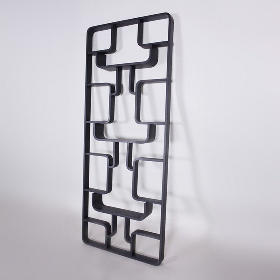 Image 1 of Vintage rounded corner black claustra by Volak for Drevopodnik Holesov, 1960s