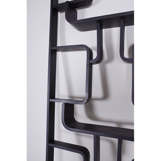 Image 1 of Vintage rounded corner black claustra by Volak for Drevopodnik Holesov, 1960s