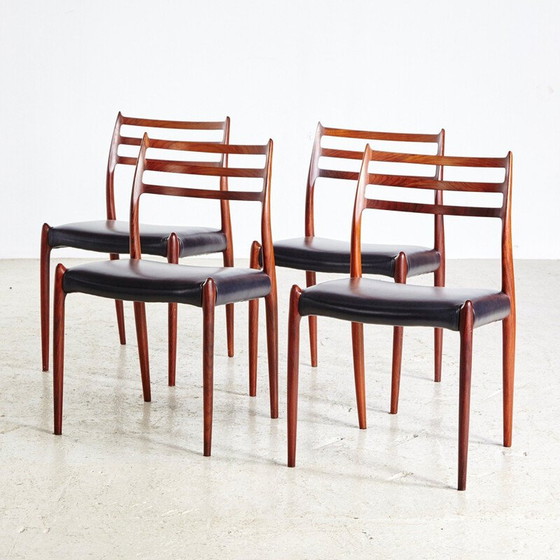 Image 1 of Set of 4 vintage Model 78 Dining Chairs by Niels O. Moller for J.L. Moller 1960s