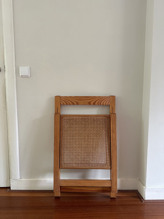 Image 1 of Sedia pieghevole vintage in fettuccia