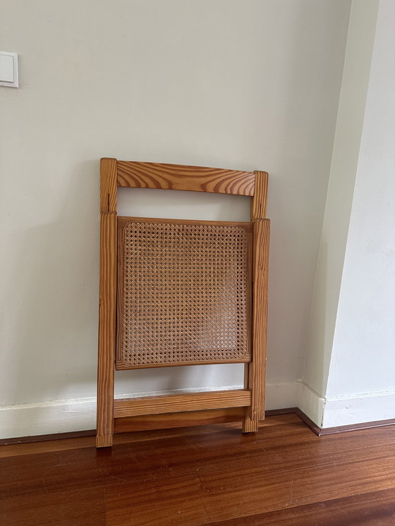 Image 1 of Sedia pieghevole vintage in fettuccia