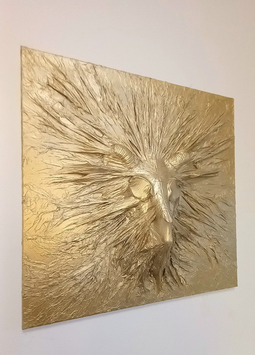 Canvas in brass 3D look