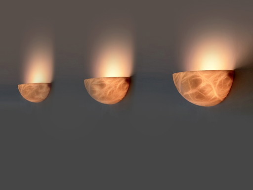 3X Wall Lights Alabaster Or Alabaster