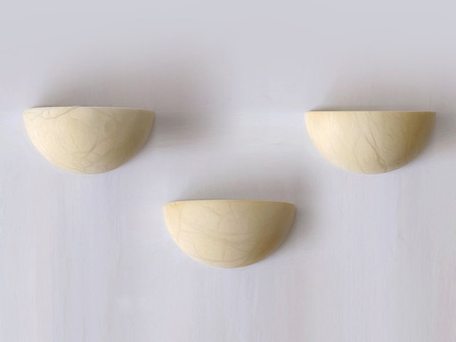 3X Wall Lights Alabaster Or Alabaster