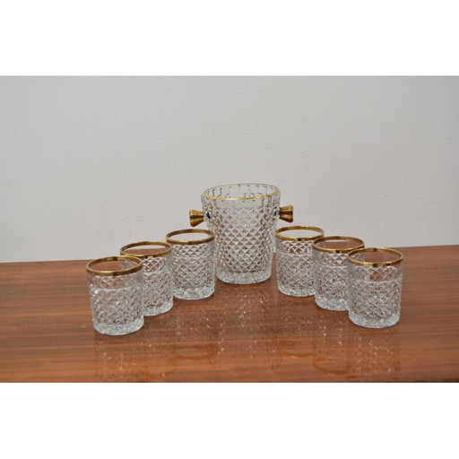 Set of vintage glassware barware by Bohemia Crystal, 1960s