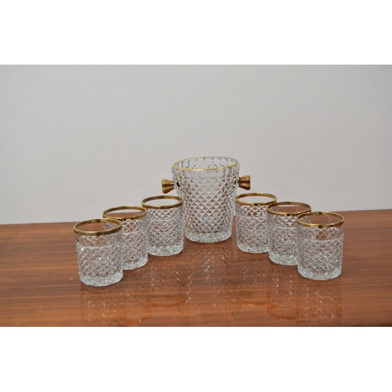 Image 1 of Set of vintage glassware barware by Bohemia Crystal, 1960s