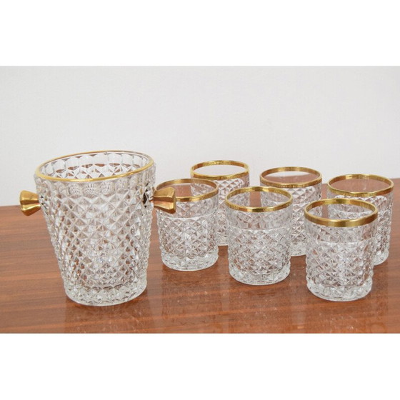 Image 1 of Set of vintage glassware barware by Bohemia Crystal, 1960s