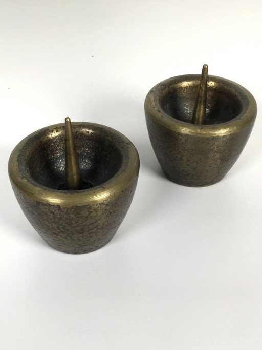 2x bronze candlestick