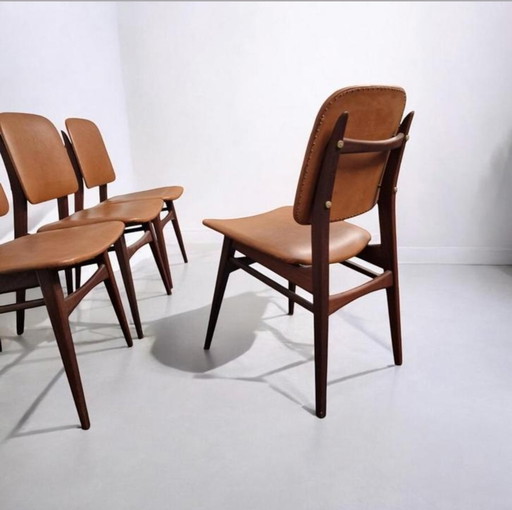 Louis v. Teeffelen 'Milaan' Dining Chairs, 1950s Dutch