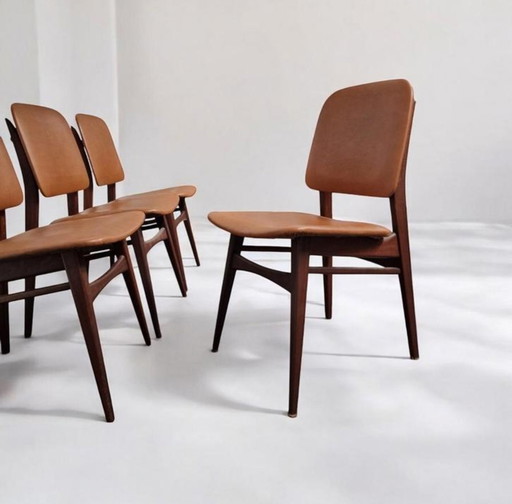 Louis v. Teeffelen 'Milaan' Dining Chairs, 1950s Dutch