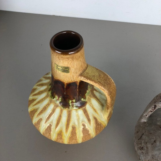 Image 1 of Pair of 2 vintage ceramic vases by Heinz Siery for Carstens Tonnieshof, Germany 1970