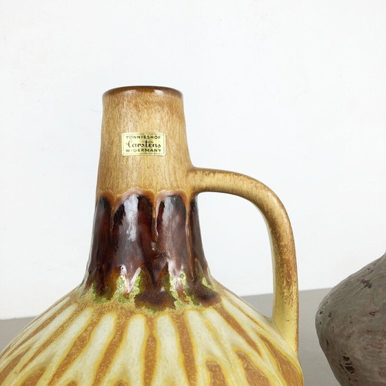 Image 1 of Pair of 2 vintage ceramic vases by Heinz Siery for Carstens Tonnieshof, Germany 1970