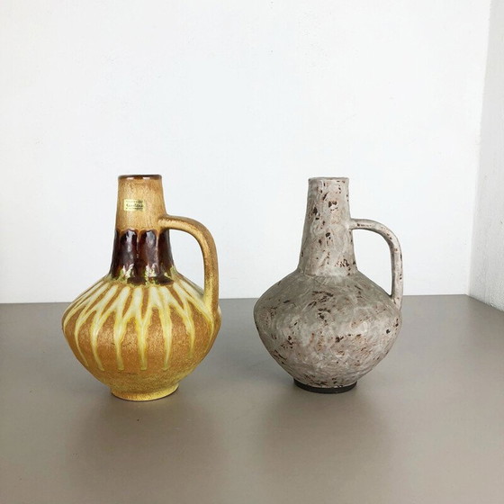 Image 1 of Pair of 2 vintage ceramic vases by Heinz Siery for Carstens Tonnieshof, Germany 1970