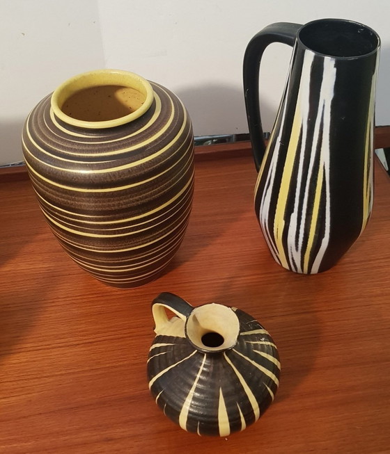 Image 1 of 3X Ceramic Vases, 1950S