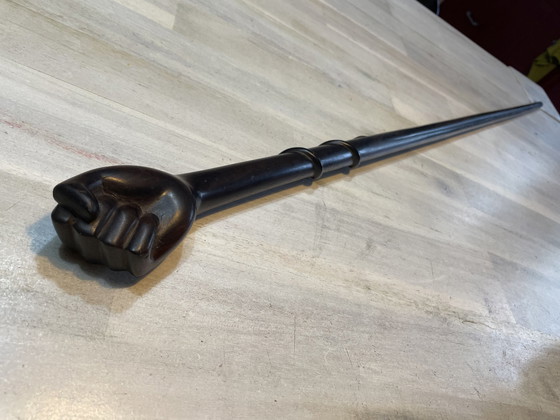 Image 1 of Hardwood Walking Stick With Clenched Fist