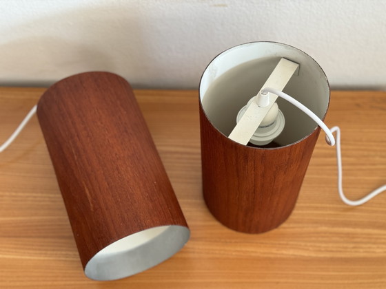 Image 1 of 2x Lampe suspendue vintage en teck