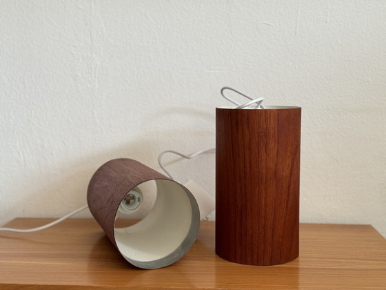 Image 1 of 2x Lampe suspendue vintage en teck