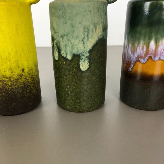 Image 1 of Set of 4 vintage fat ceramic vases from Scheurich, Germany 1970