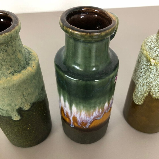 Image 1 of Set of 4 vintage fat ceramic vases from Scheurich, Germany 1970