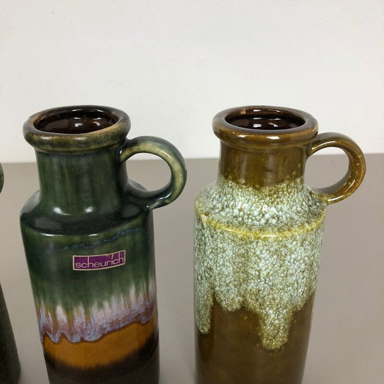 Image 1 of Set of 4 vintage fat ceramic vases from Scheurich, Germany 1970