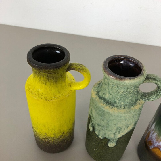Image 1 of Set of 4 vintage fat ceramic vases from Scheurich, Germany 1970
