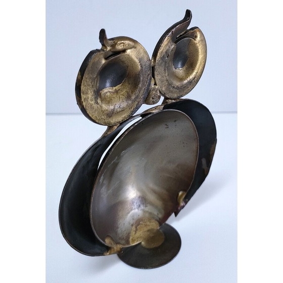 Image 1 of Vintage gilded metal owl, France 1970