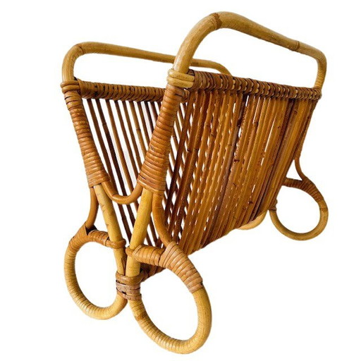 Vintage rattan reading tray Rohé Noordwolde 1950's