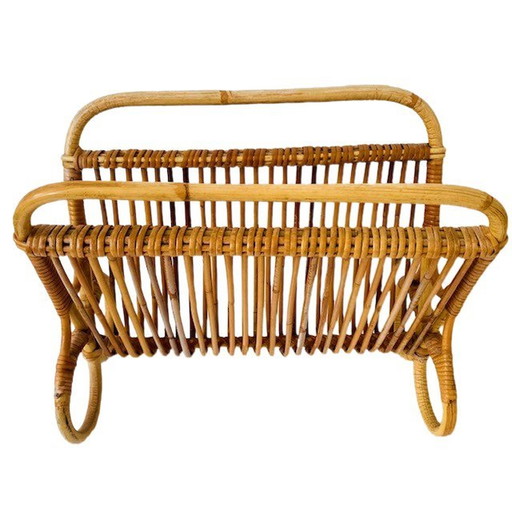 Vintage rattan reading tray Rohé Noordwolde 1950's