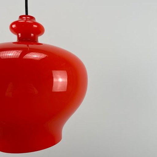 Hans Agne Jakobsson Oplight 62 Pendant Light – Xl Orange Glass – 1960