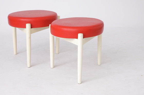 Image 1 of Pair Ottomans 1960s by Hugo Frandsen for Spøttrup, Denmark, Set of 2