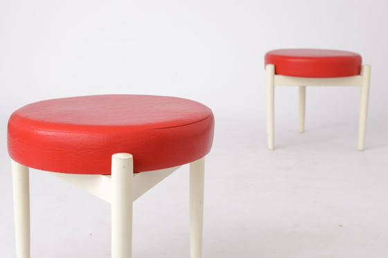 Image 1 of Pair Ottomans 1960s by Hugo Frandsen for Spøttrup, Denmark, Set of 2