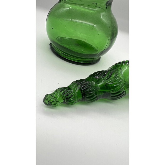 Image 1 of Vintage carafe in polished glass with cork, Italy 1960