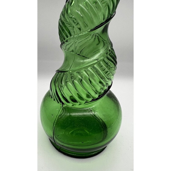 Image 1 of Vintage carafe in polished glass with cork, Italy 1960
