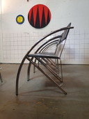 4x Vintage design tube frame chairs post modern