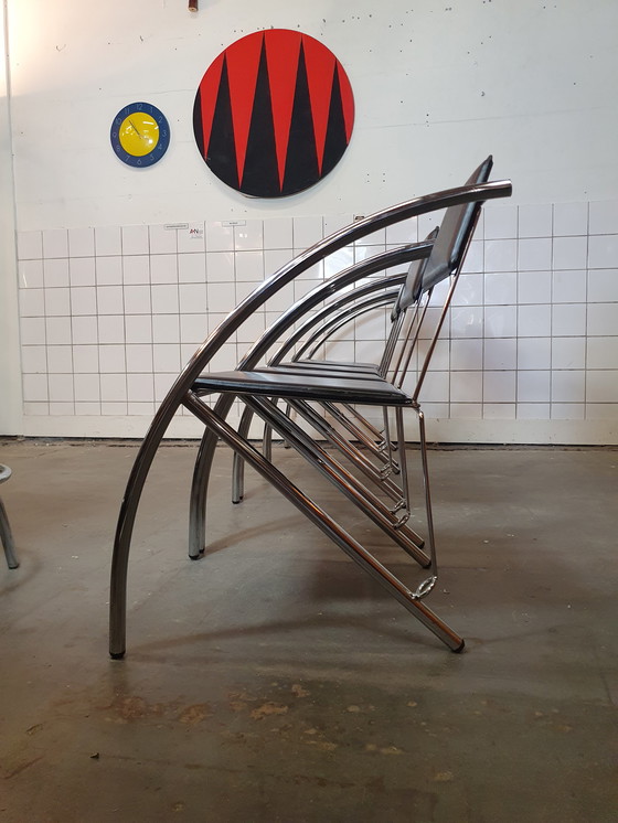 Image 1 of 4x Vintage design tube frame chairs post modern