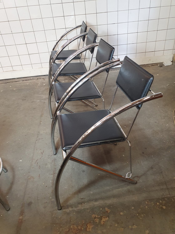 Image 1 of 4x Vintage design tube frame chairs post modern