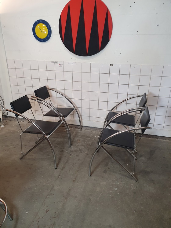 Image 1 of 4x Vintage design tube frame chairs post modern