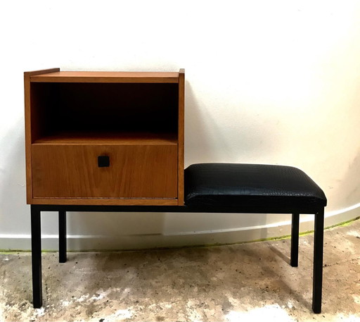 Pastoe telephone hall bench 1960s