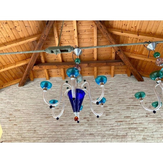 Lampadario vintage in vetro di Murano multicolore degli anni '80 – Simo Eng, Murano Glass (photo 3 of 5)