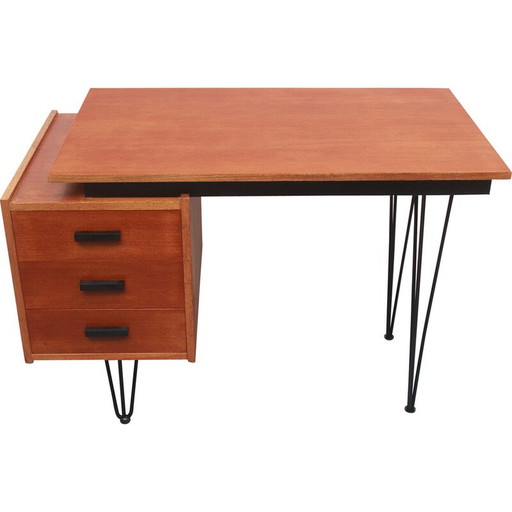 Vintage teak desk by Tijsseling for Tijsseling Nijkerk, Netherlands 1950s