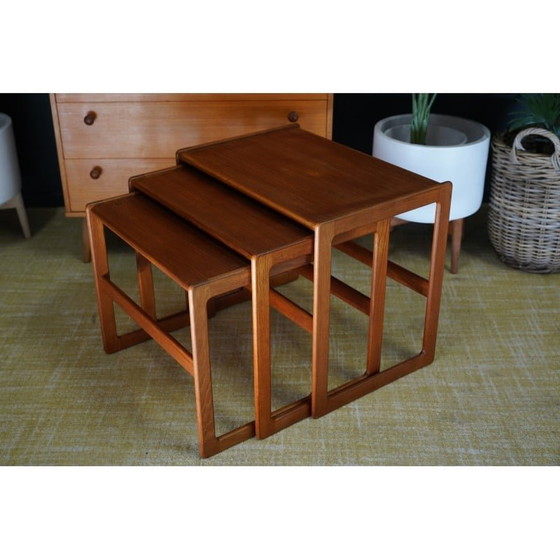 Image 1 of Mid century Danish teak nesting tables by Arne Hovmand Olsen for Mogens Kold, 1960