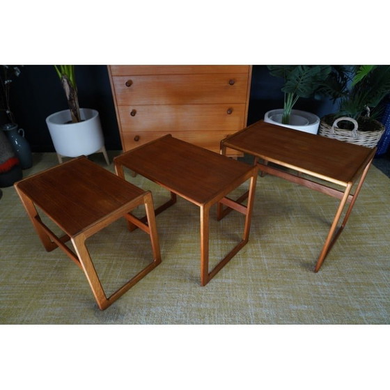 Image 1 of Mid century Danish teak nesting tables by Arne Hovmand Olsen for Mogens Kold, 1960