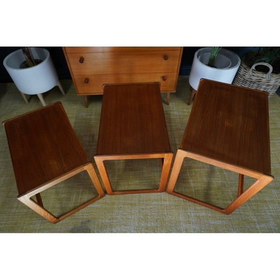 Image 1 of Mid century Danish teak nesting tables by Arne Hovmand Olsen for Mogens Kold, 1960