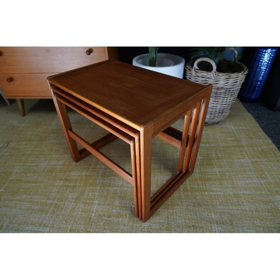 Image 1 of Mid century Danish teak nesting tables by Arne Hovmand Olsen for Mogens Kold, 1960