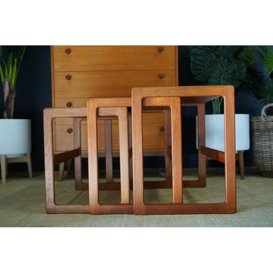 Image 1 of Mid century Danish teak nesting tables by Arne Hovmand Olsen for Mogens Kold, 1960