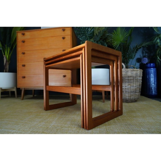 Image 1 of Mid century Danish teak nesting tables by Arne Hovmand Olsen for Mogens Kold, 1960